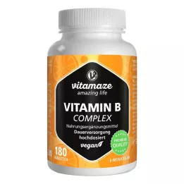 VITAMIN B COMPLEX augstas devas vegānu tabletes, 180 gab