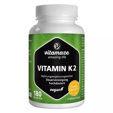 VITAMIN K2 200 μg augstas devas vegāniskās tabletes, 180 gab VITAMIN K2 200 μg augstas devas vegāniskās tabletes, 180 gab