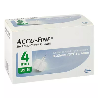 ACCU FINE Sterilas adatas insulīna pildspalvām 4 mm 32 G, 100 gab