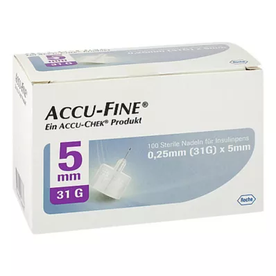 ACCU FINE Sterilas adatas insulīna pildspalvām 5 mm 31 G, 100 gab