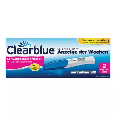 CLEARBLUE Grūtniecības tests ar nedēļas noteikšanu, 2 gab CLEARBLUE Grūtniecības tests ar nedēļas noteikšanu, 2 gab