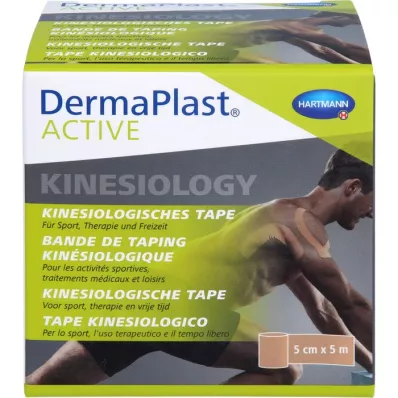 DERMAPLAST Active Kinesiology Tape 5 cmx5 m bēšs, 1 gab