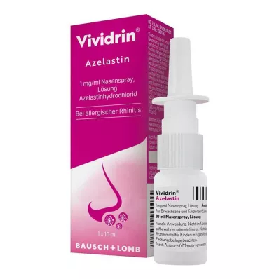 Vividrin® Azelastine deguna aerosols akūtai palīdzībai pret siena drudzi un alerģijām, 10 ml Vividrin® Azelastine deguna aerosols akūtai palīdzībai pret siena drudzi un alerģijām, 10 ml