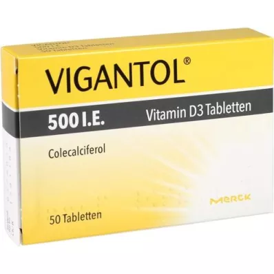 VIGANTOL 500 I.U. D3 vitamīna tabletes, 50 kapsulas