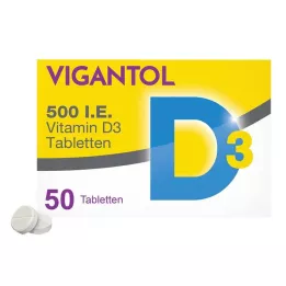 VIGANTOL 500 I.U. D3 vitamīna tabletes, 50 kapsulas