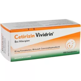 CETIRIZIN Vividrin 10 mg apvalkotās tabletes, 100 gab