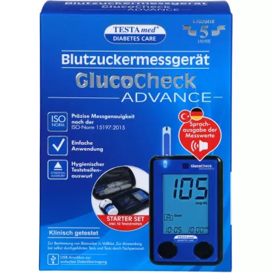 TESTAMED GlucoCheck Advance Star. komplekts mg/dl mmol/l, 1 gab