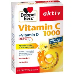 DOPPELHERZ C vitamīns 1000 + D vitamīns Depot active, 30 gab