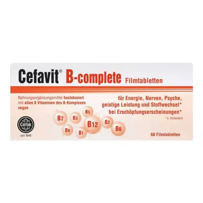 CEFAVIT B-complete apvalkotās tabletes, 60 gab