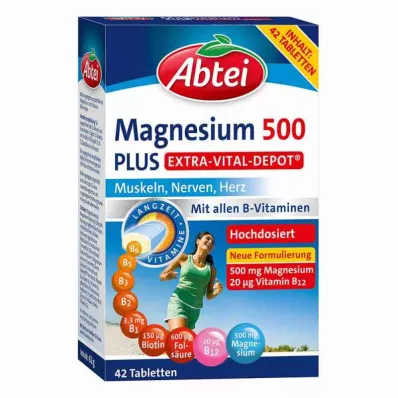 Abtei Magnesium 500 Plus Extra Vital Depot tabletes (42 gab.)