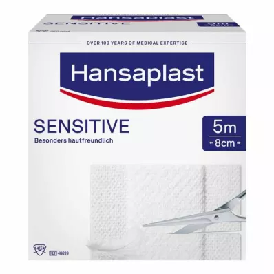 HANSAPLAST Sensitīvais plāksteris 8 cmx5 m ruļļos, 1 gab HANSAPLAST Sensitīvais plāksteris 8 cmx5 m ruļļos, 1 gab