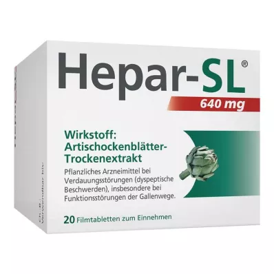 HEPAR-SL 640 mg apvalkotās tabletes, 20 gab