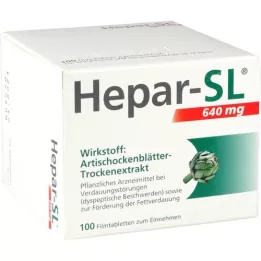 HEPAR-SL 640 mg apvalkotās tabletes, 100 gab