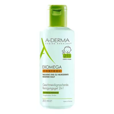 A-DERMA EXOMEGA CONTROL Attīrošā želeja 2in1, 200 ml