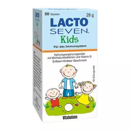 LACTO SEVEN Kids zemeņu un aveņu garšas tabletes, 50 gab