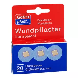 GOTHAPLAST Zāļu plāksteri 2,2 cm caurspīdīgi, 20 gab