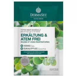 DERMASEL Nāves jūras vannas sāļi pret saaukstēšanos &amp; Breath-free, 80 g