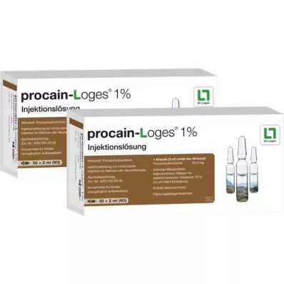 PROCAIN-Loges 1% šķīdums injekcijām ampulās, 100X2 ml
