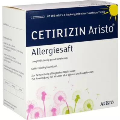 CETIRIZIN Aristo sula pret alerģiju 1 mg/ml šķīdums iekšķīgai lietošanai, 150 ml