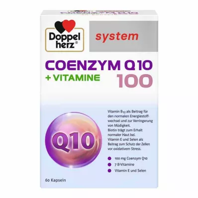 DOPPELHERZ Koenzīms Q10 100+Vitamīnu sistēmas kapsulas, 60 gab DOPPELHERZ Koenzīms Q10 100+Vitamīnu sistēmas kapsulas, 60 gab