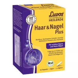 LUVOS Ārstnieciskais māls Organic Hair &amp; Nail Plus kapsulas, 60 kapsulas