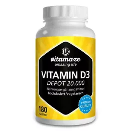 VITAMIN D3 20 000 I.U. Depot augstas devas tabletes, 180 gab