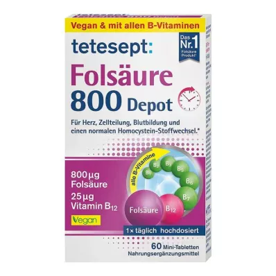 Tetesept folijskābe 800 depo tabletes, 60 gab Tetesept folijskābe 800 depo tabletes, 60 gab