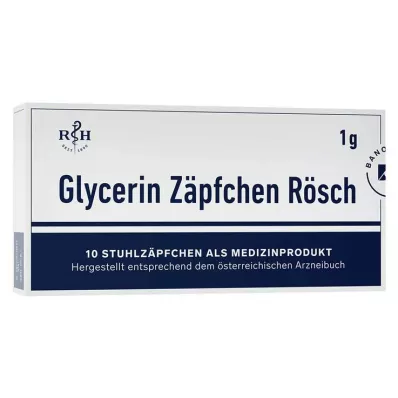 GLYCERIN ZÄPFCHEN Rösch 1 g pret aizcietējumiem, 10 gab GLYCERIN ZÄPFCHEN Rösch 1 g pret aizcietējumiem, 10 gab