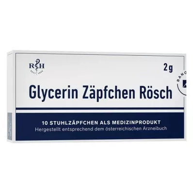 GLYCERIN ZÄPFCHEN Rösch 2 g pret aizcietējumiem, 10 gab GLYCERIN ZÄPFCHEN Rösch 2 g pret aizcietējumiem, 10 gab