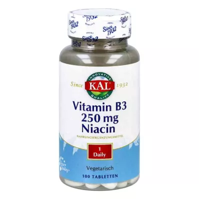 VITAMIN B3 NIACIN 250 mg tabletes, 100 gab