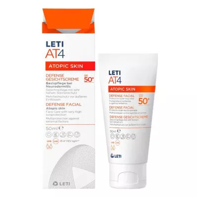 LETI AT4 Aizsardzības sejas krēms SPF 50+, 50 ml