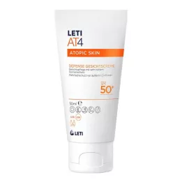 LETI AT4 Aizsardzības sejas krēms SPF 50+, 50 ml