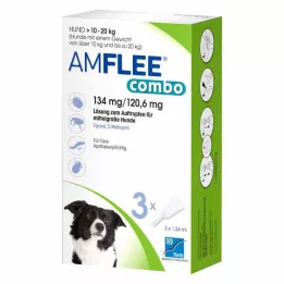 AMFLEE combo 134/120,6mg Lsg.z.Auf.f.Hunde 10-20kg, 3 gab