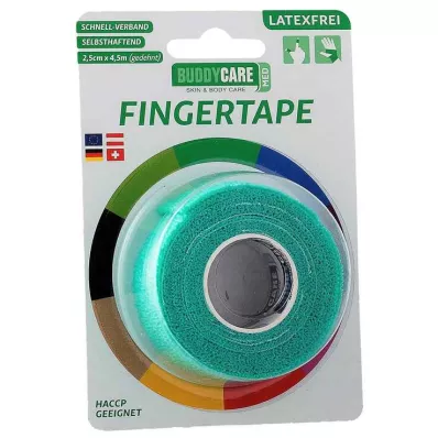 FINGERTAPE bez lateksa BUDDYCARE MED zaļš, 1 gab