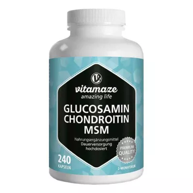 GLUCOSAMIN CHONDROITIN MSM C vitamīna kapsulas, 240 kapsulas