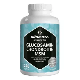 GLUCOSAMIN CHONDROITIN MSM C vitamīna kapsulas, 240 kapsulas