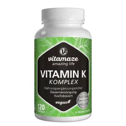 VITAMIN K1+K2 komplekss augstas devas vegānu kapsulas, 120 kapsulas