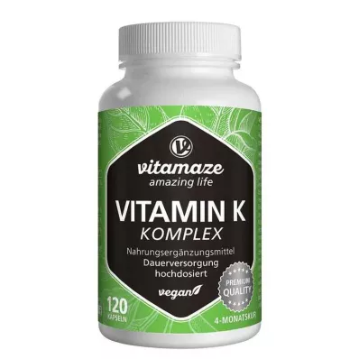 VITAMIN K1+K2 komplekss augstas devas vegānu kapsulas, 120 kapsulas VITAMIN K1+K2 komplekss augstas devas vegānu kapsulas, 120 kapsulas