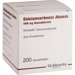 CALCIUMCARBONAT ABANTA 500 mg košļājamās tabletes, 200 gab
