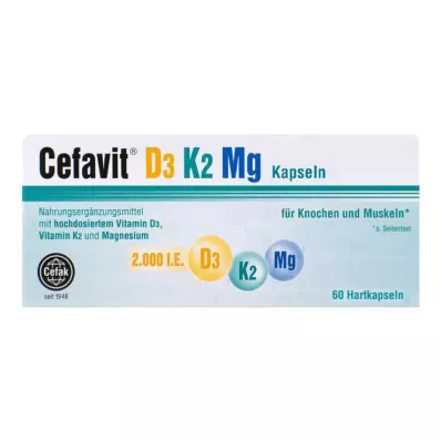 Cefavit D3 K2 Mg cietās kapsulas, 60 gab
