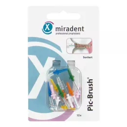 MIRADENT Interd.Pic-Brush rezerves birstes asorti, 12 gab