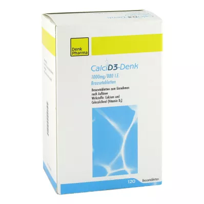 CALCI D3-Denk 1000 mg/880 I.U. putojošas tabletes, 120 gab CALCI D3-Denk 1000 mg/880 I.U. putojošas tabletes, 120 gab