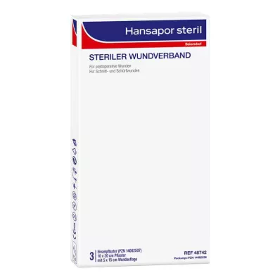 Hansapor sterilais brūču pārsējs 10x20 cm (3 gab.) Hansapor sterilais brūču pārsējs 10x20 cm (3 gab.)