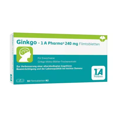 Ginkgo – 1 A Pharma® 240 mg apvalkotās tabletes, 60 gab Ginkgo – 1 A Pharma® 240 mg apvalkotās tabletes, 60 gab