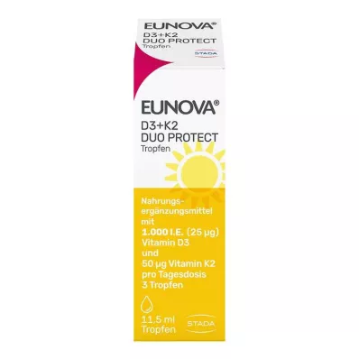 Eunova Duoprotect D3 + K2 1000 SV / 50 µg pilieni, 11,5 ml Eunova Duoprotect D3 + K2 1000 SV / 50 µg pilieni, 11,5 ml