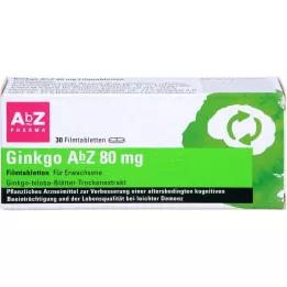 GINKGO AbZ 80 mg apvalkotās tabletes, 30 gab