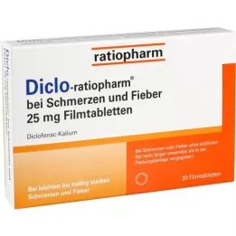 DICLO-RATIOPHARM sāpēm un drudzim 25 mg FTA, 20 gab