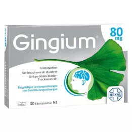 Gingium 80 mg apvalkotās tabletes, 30 gab
