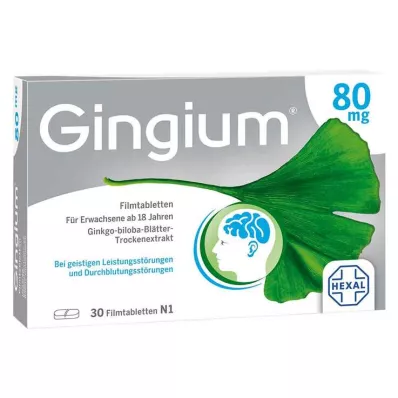 GINGIUM 80 mg apvalkotās tabletes, 30 gab GINGIUM 80 mg apvalkotās tabletes, 30 gab
