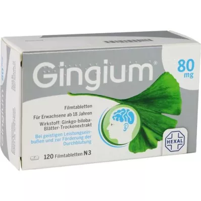 GINGIUM 80 mg apvalkotās tabletes, 120 gab